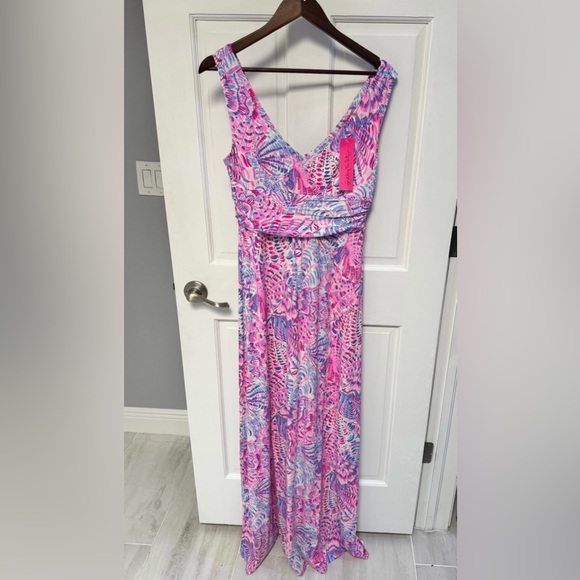 Lilly Pulitzer Dresses & Skirts - Lilly Pulitzer “Raz Berry Sea You Soon” Sloane Maxi Dress Size Large